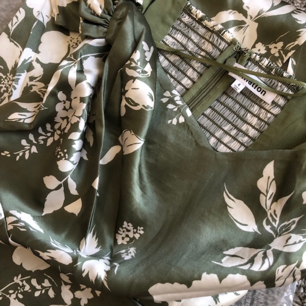 Reformation Genesis Silk Dress Sz6 Willow - Picture 5 of 7